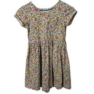 Mini Boden Floral Jersey T-Shirt Dress Pocket Short Sleeve Girls Size 8-9 Y